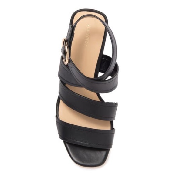Via Spiga Elianna Block Heel Leather Sandal Sz 8.5 - Picture 4 of 5
